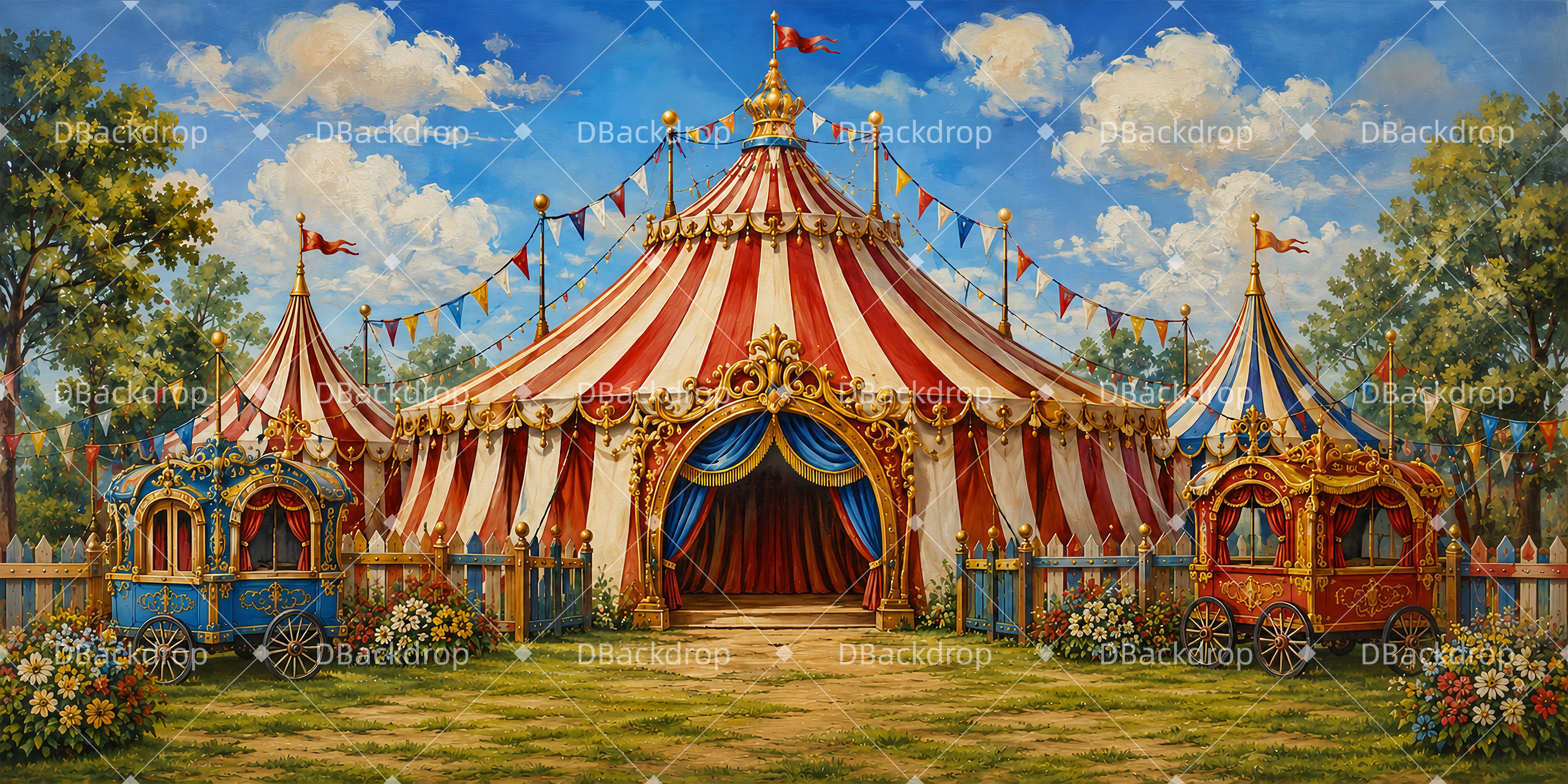 Circus Backdrop Circus Entrance VBS Backdrops UK ZTT65-T5