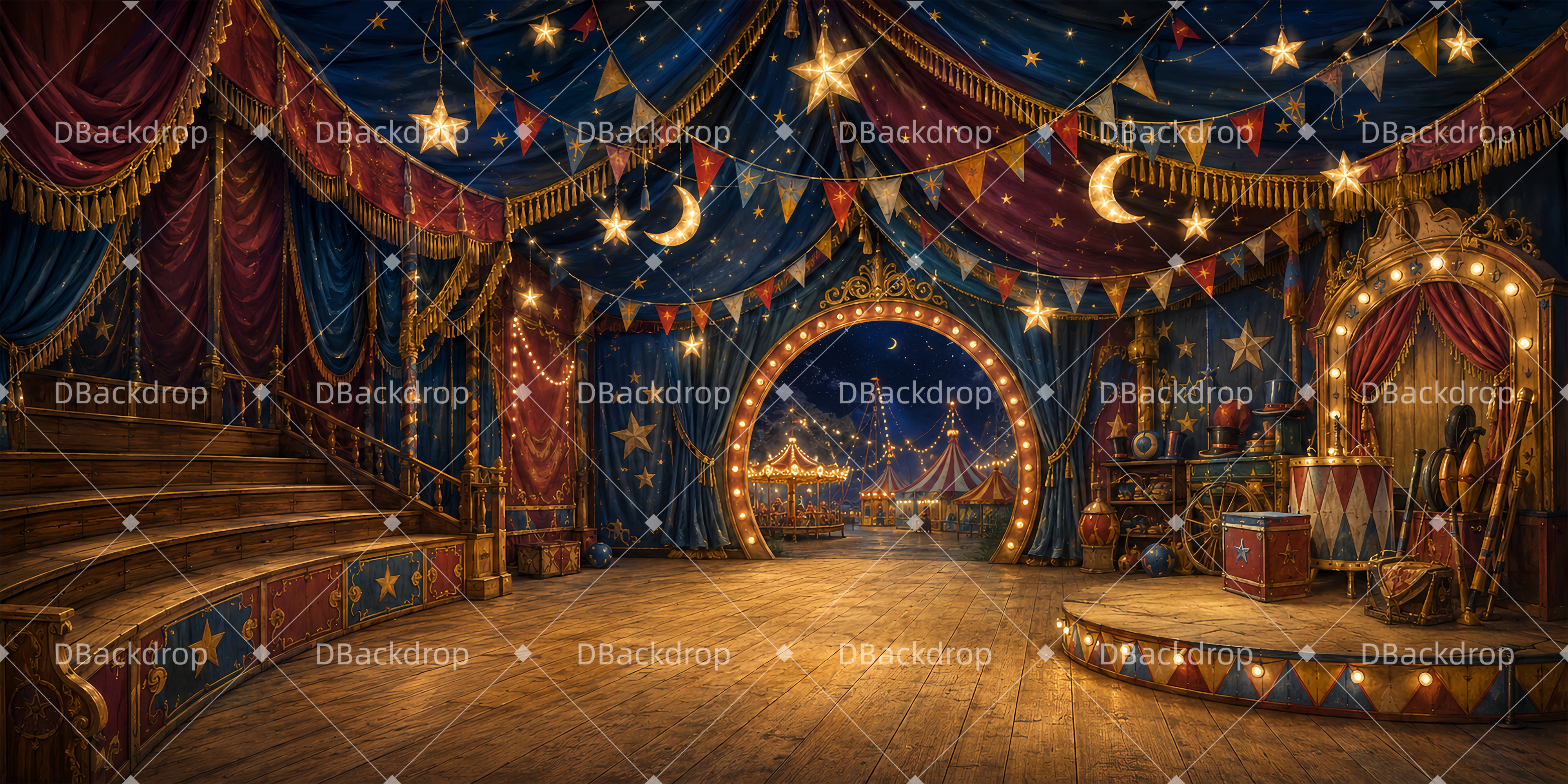 Circus Backdrop Circus Magic VBS Backdrops UK ZTT65-T6