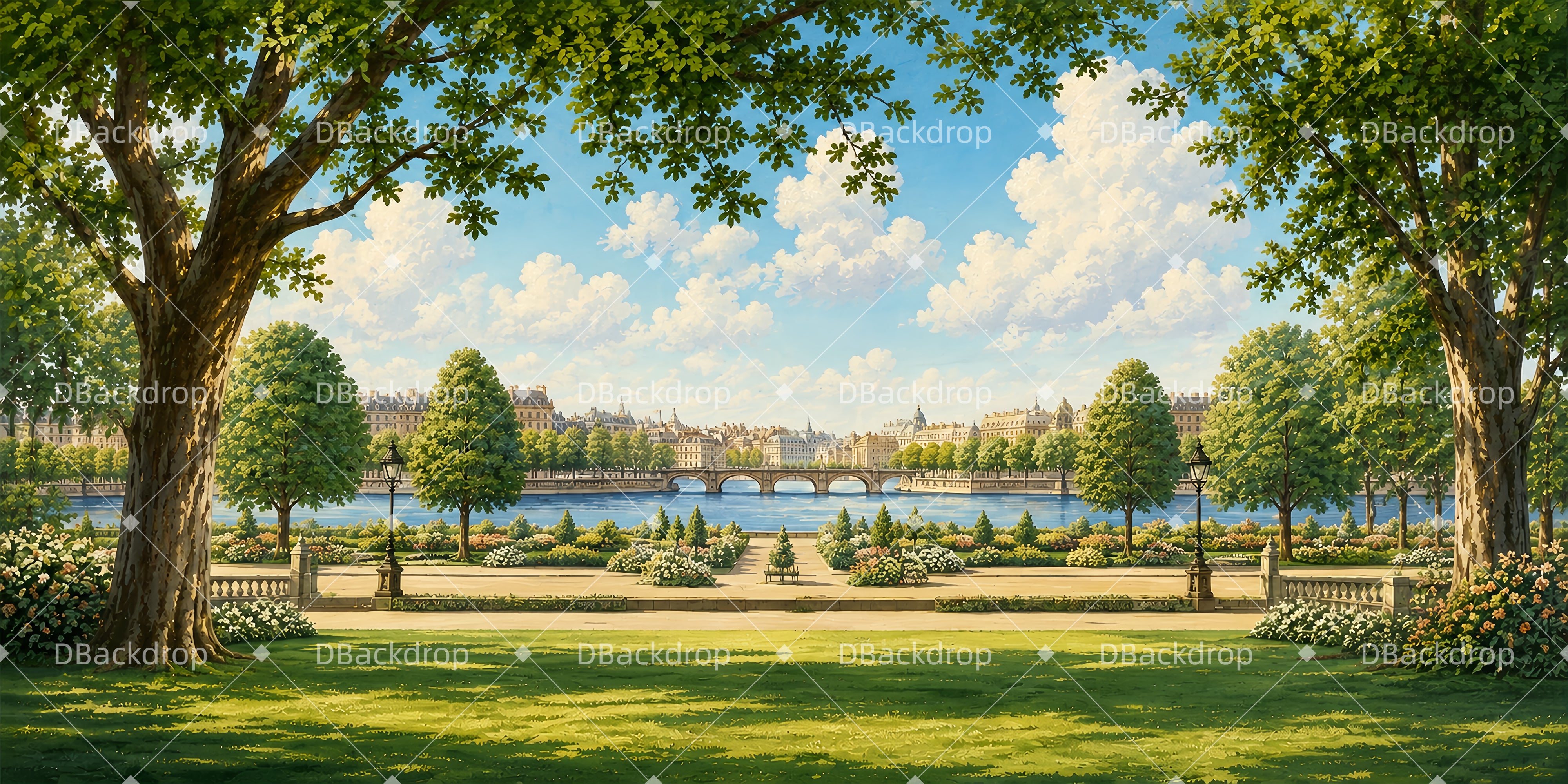 Theater Backdrops For Sale Paris Garden Performance Backdrops UK ZTT66-T84
