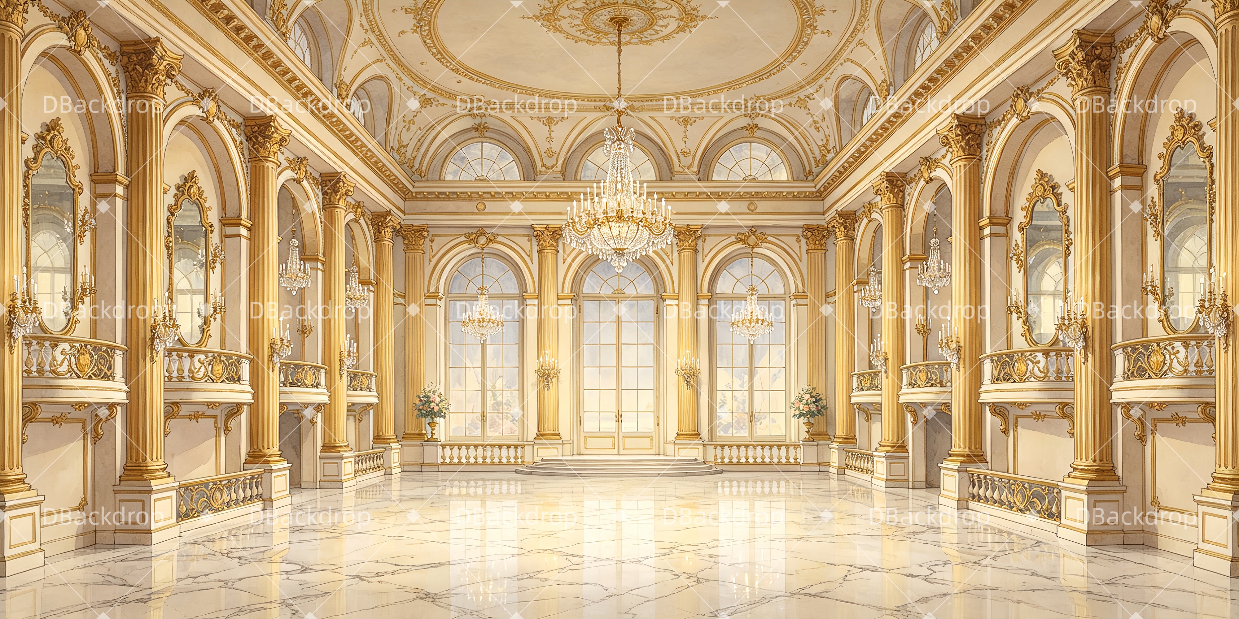 School Dance Backdrop Royal Ballroom Stage UK Backdrop Ideas ZTT66-T93