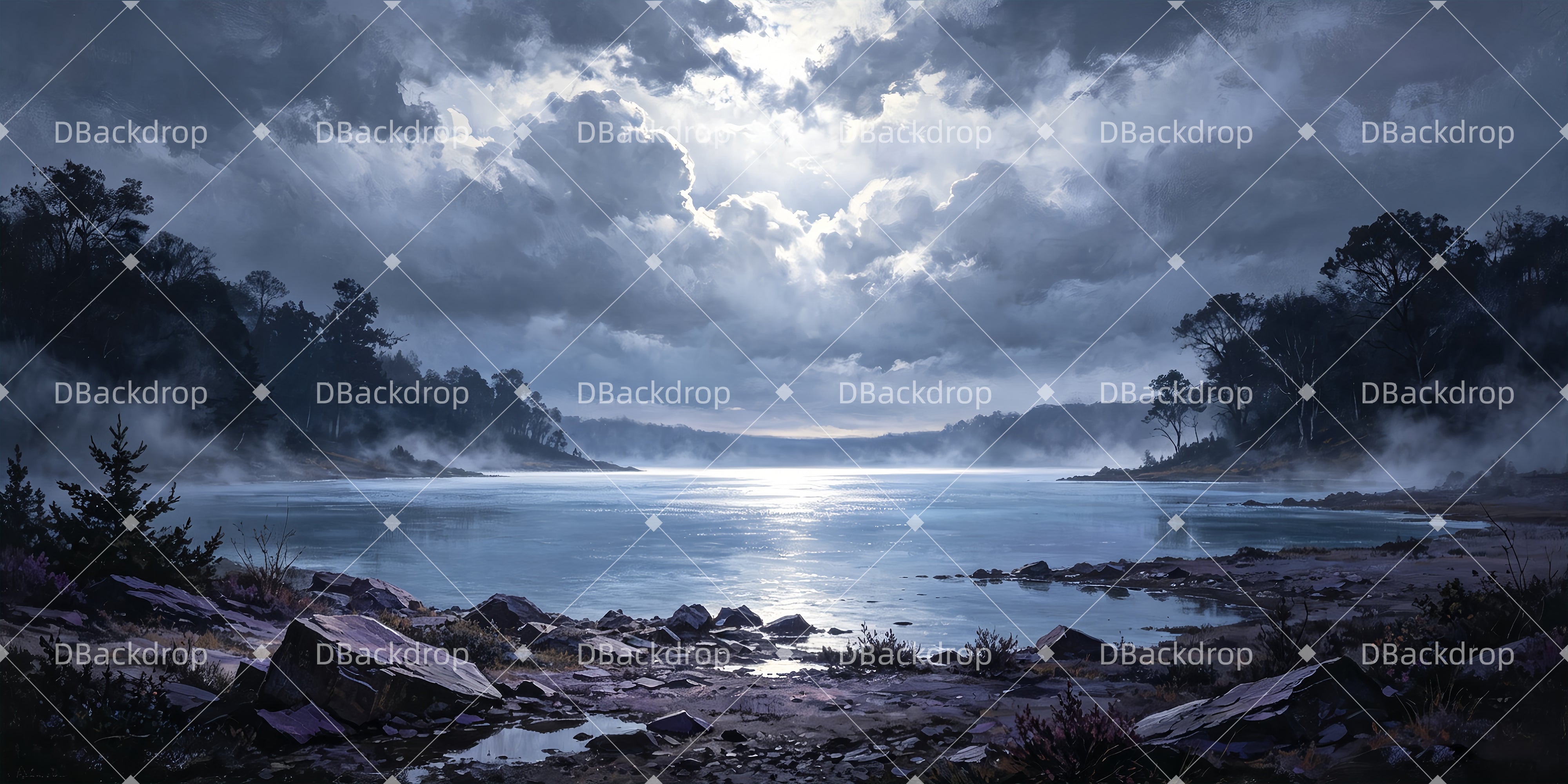 Backdrops Theater Misty Lakeside Scenery Backdrops For UK Theater ZTT66-T96