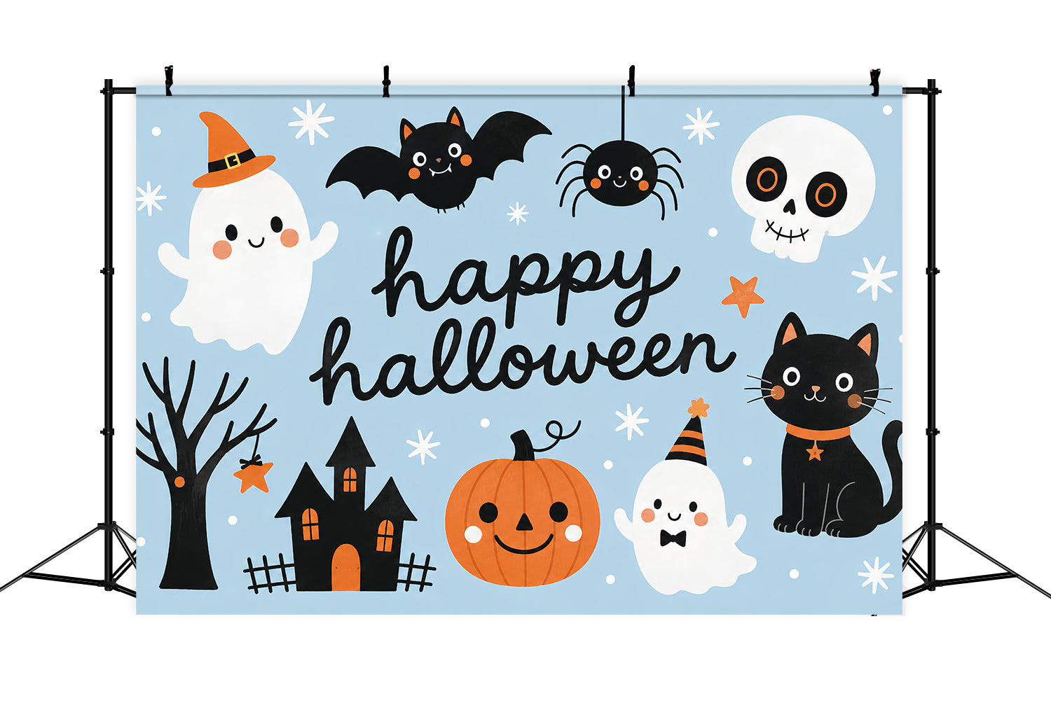 Cute Halloween Photo Backdrop Cute Ghost Cat Pumpkin Backdrop Halloween UK ZTT67-33