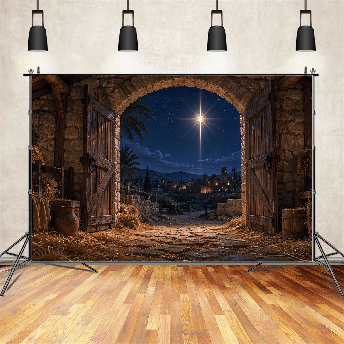Bethlehem Backdrop Bethlehem Star Stable Night Nativity Backdrop UK ZTT69-59