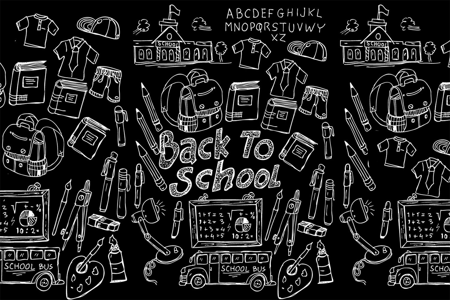 Back to School Little School Patterns Backdrop UK BRP7-35