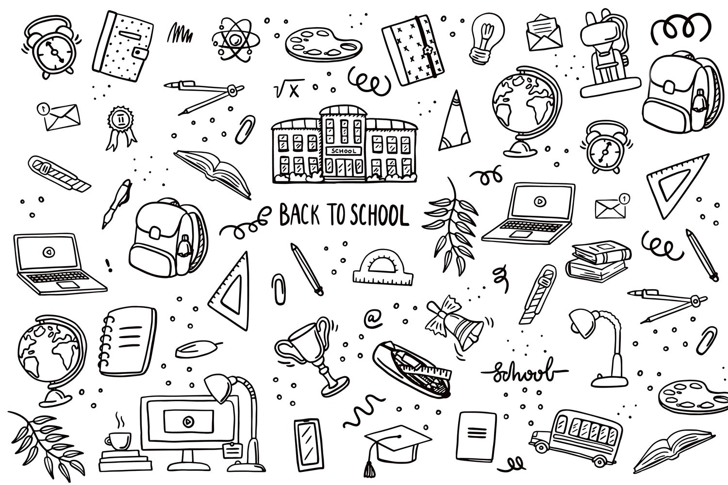 Back to School Supplies Photography Backdrop UK BRP7-10