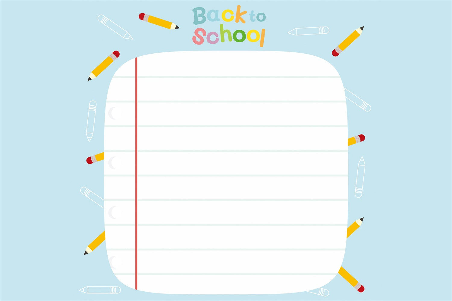 Back to School Notebook Photography Backdrop UK BRP7-9