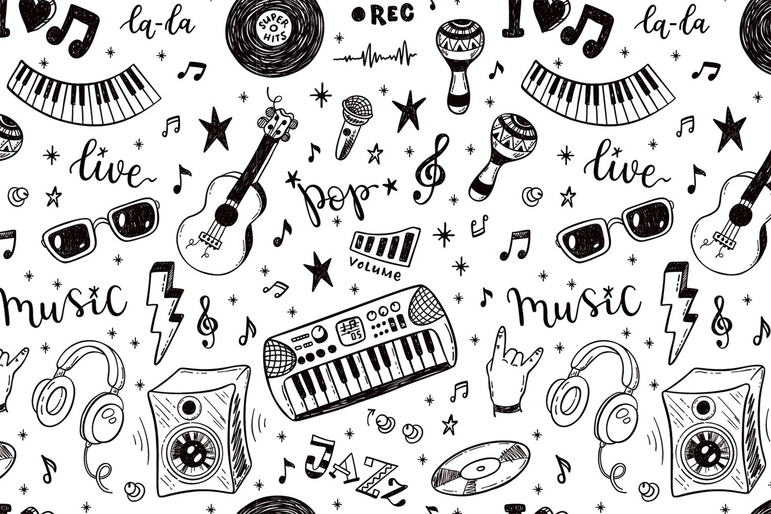 Musical Doodles Back to School  Backdrop UK BRP7-26