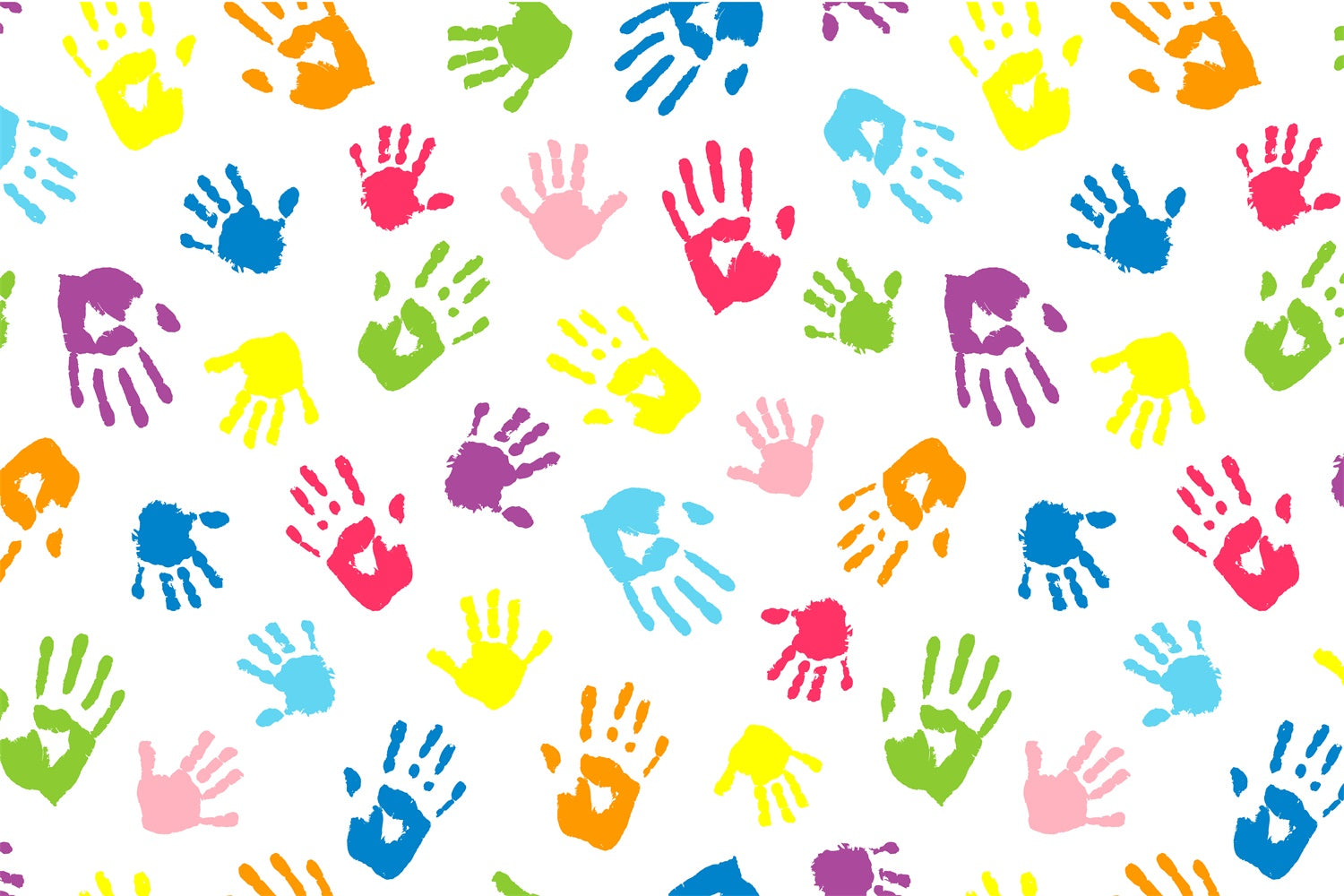 Colorful Handprint Back to School Backdrop UK BRP7-20