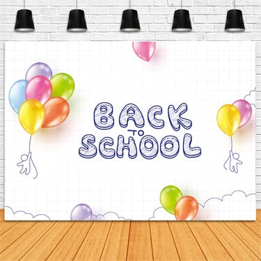 Colorful Balloon Back to School Photography Backdrop UK BRP7-13