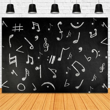 Musical Notes Chalkboard Back to School Backdrop UK BRP7-34