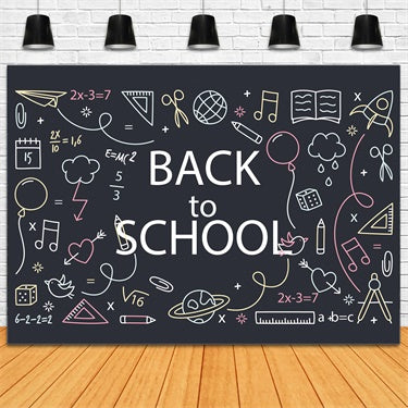 Back to School Colorful Doodles Chalkboard Backdrop UK BRP7-16