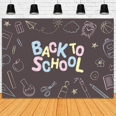 Back to School Bags Rules Doodles Backdrop UK BRP7-45