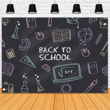 Study Tools Chalkboard Back to School Backdrop UK BRP7-48