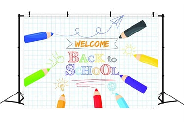 Welcome Back to School Colorful Pencils Backdrop UK BRP7-49