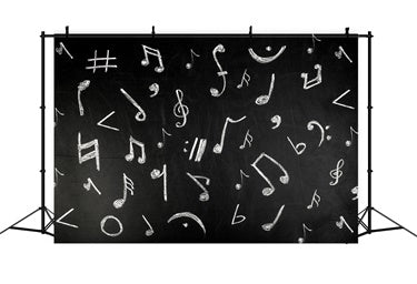 Musical Notes Chalkboard Back to School Backdrop UK BRP7-34