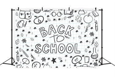 Back to School Black White Graffiti Backdrop UK BRP7-18