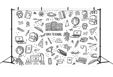 Back to School Supplies Photography Backdrop UK BRP7-10