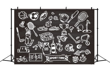 Back to School Sports Chalkboard Backdrop UK BRP7-22