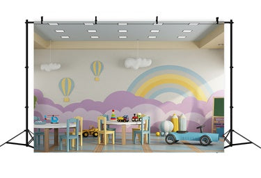 Back to School Rainbow Playroom Backdrop UK BRP7-39