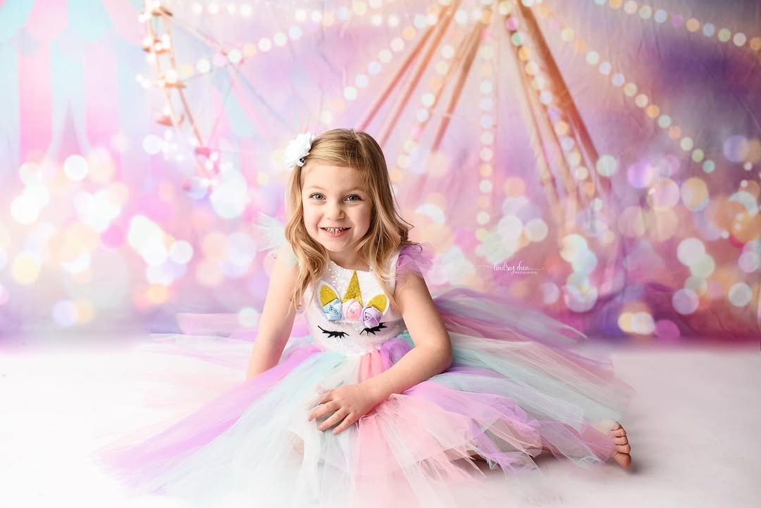 Circus Backdrop Carnival Ferris Wheel Tent Lights Children Backdrops UK MRR9-35
