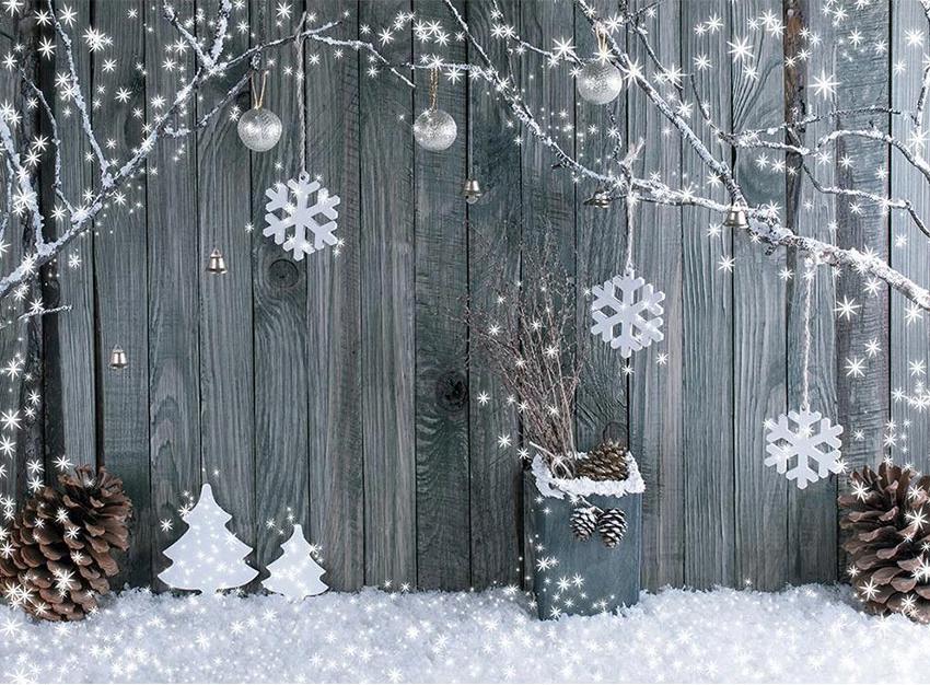 Snowscape Plank Background Christmas backdrop UK for Photography DBD-19324