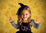 Yellow Pumpkin Halloween Backdrop UK for Children Photography DBD-19001