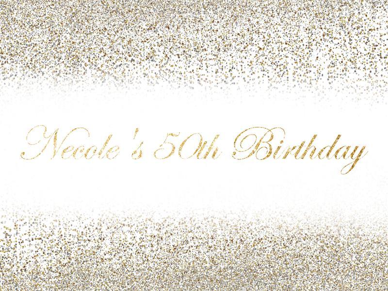 Slivery Gold Happy Birthday Customize Photography Backdrop DD609