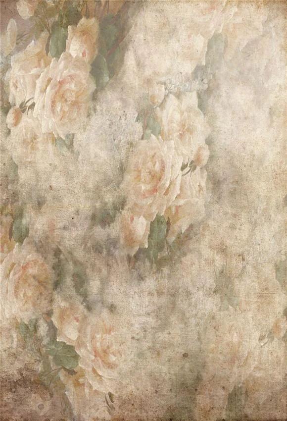 Vintage Grunge Soft Flowers Backdrop for Photography GA-65