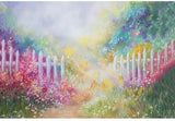 Watercolor Painting Colorful Flowers Garden Backdrop for Photo Studio