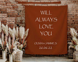 Wedding Bridal Shower Photography Backdrop Will Always Love You