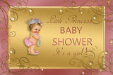 Baby Shower Golden Background Little Princess backdrop UK for Girl BA01