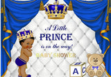 Baby Shower Baby Boy Blue Curtain Little Prince backdrop UK BA34