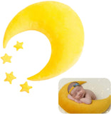1+4pcs Newborn Baby Photography Prop Backdrop uk Crescent Moon Star Plush Pillow Set