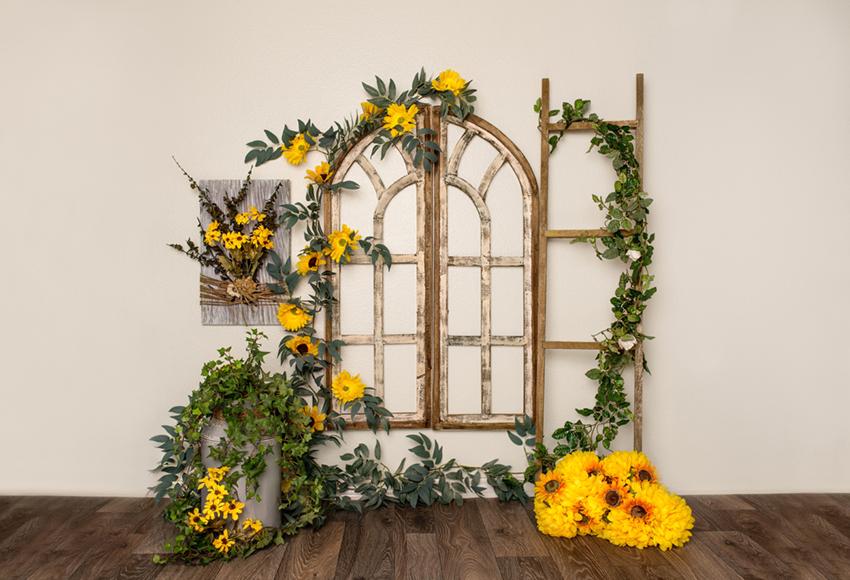 Spring Yellow Flowers Decorations Photography Backdrop Designed by Beth Hrachovina