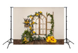 Spring Yellow Flowers Decorations Photography Backdrop UK Designed by Beth Hrachovina