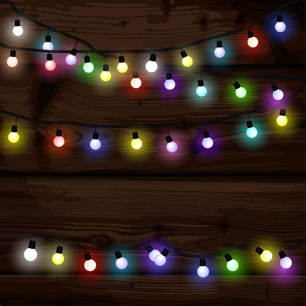 Christmas Lights Wood Backdrops for Photo Studio DBD-19301