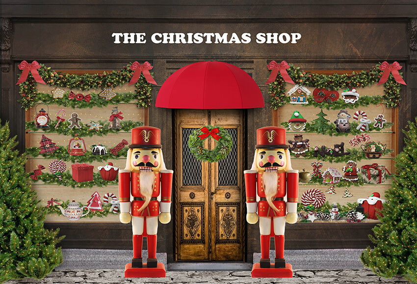 Christmas Shop Nutcracker Photography Backdrop