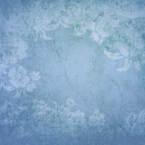 Fine Art Blue Watercolor Flower Backdrop D1022