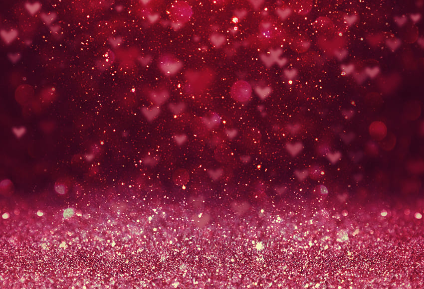 Pink Shinny Hearts Valentine's Day Backdrop 