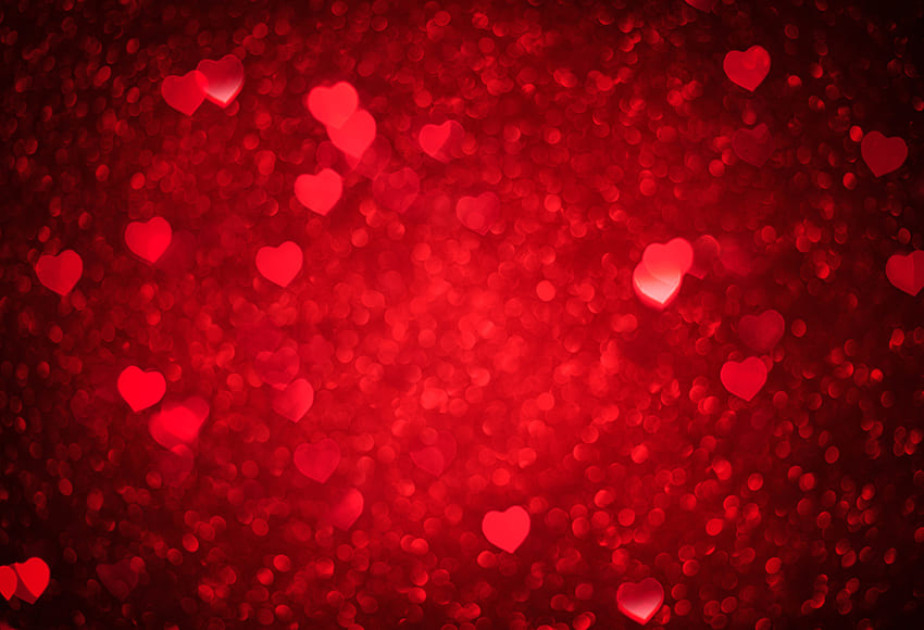 Bokeh Red Love Heart Valentine's Day Backdrop 