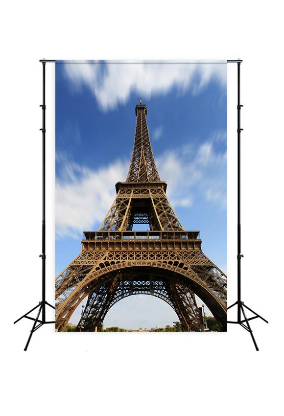 Paris Eiffel Tower Blue Sky Backdrop UK for Photo Studio D122