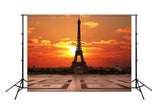 Eiffel Tower Beautiful Sunset Paris City Backdrop UK for Photography D123