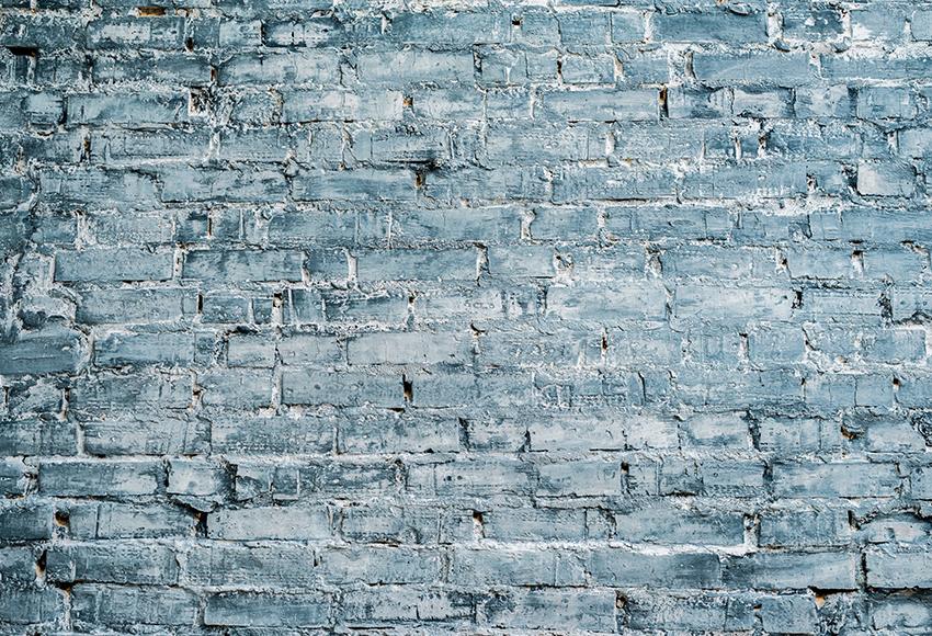 Cyan Old Brick Wall Texture Backdrops for Photo Shoot D141