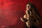 Abstract Watercolor Red Portrait Backdrop UK for Photo Shoot D206