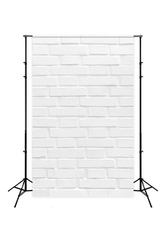 White Textured Brick Wall Photography Backdrop D-240