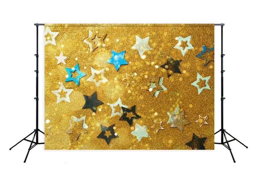 Stars Golden Photography Backdrop UK D285