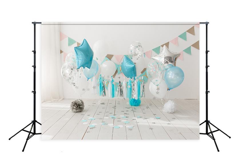 Baby Shower Photo Backdrop UK Festive Ballons Banner D297