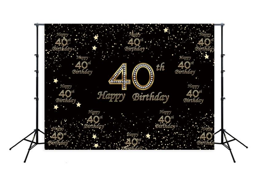 40th Birthday Photography Backdrop UK for Party Decoration D358