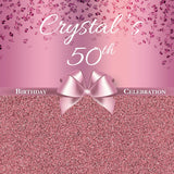 Customize Pink 50th Birthday Celebrations Photography Backdrop D600