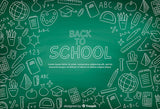 Back to School backdrop UK Chalk Drawing Green Chalkboard backdrop UK D644